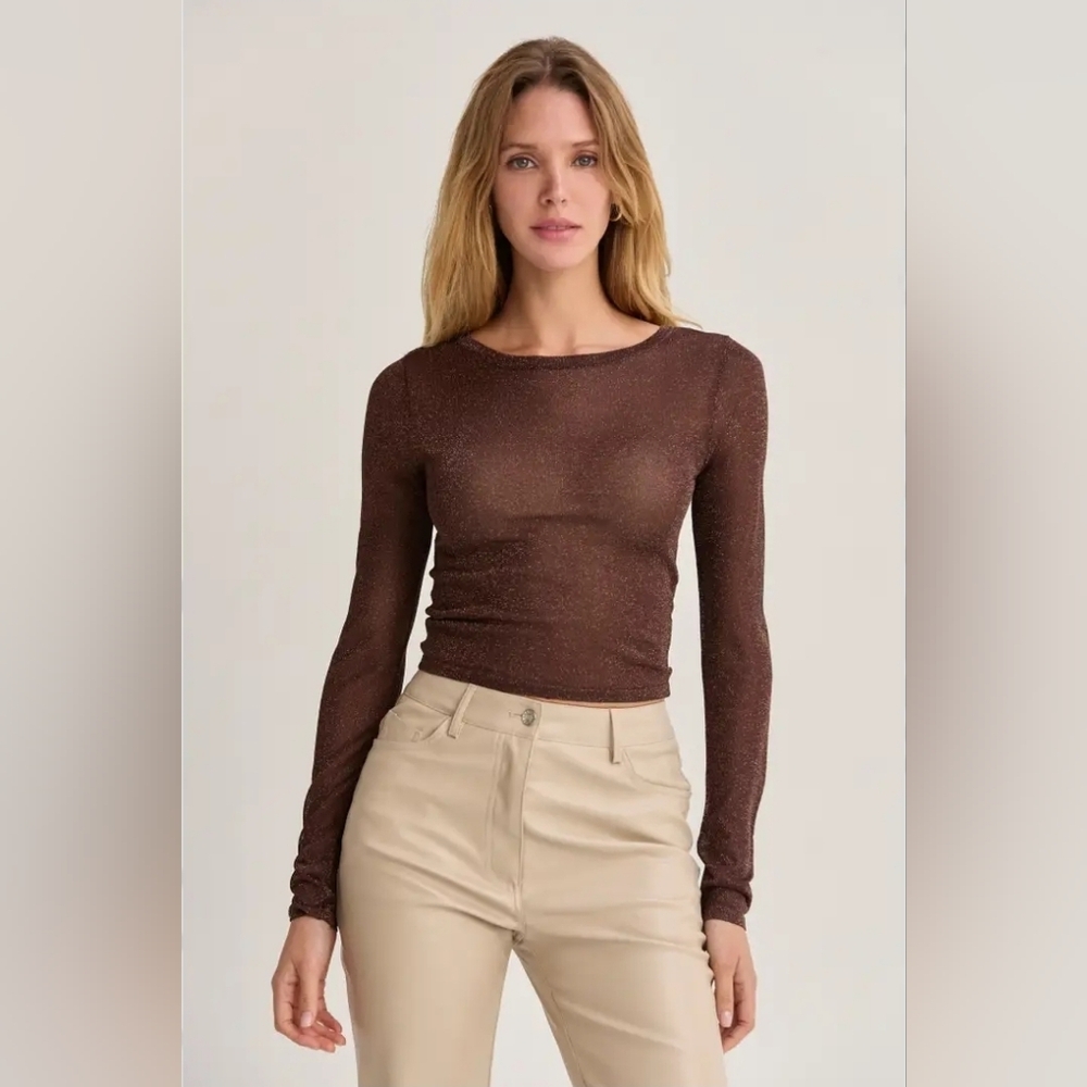 Eliana Lurex Sheer Top
